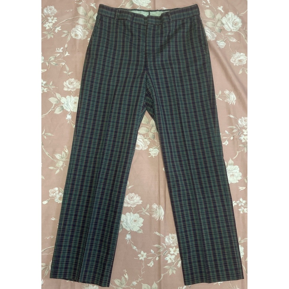 Men's Vintage Plaid Pants Golf Leisure 34 Preppy Caddy Shack Summer Lightweight